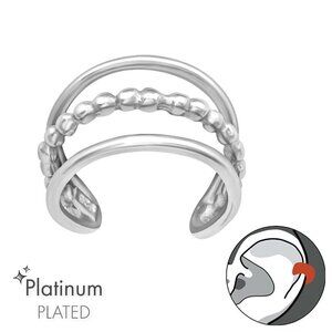 Platinum Plated Three Band Ear Cuff